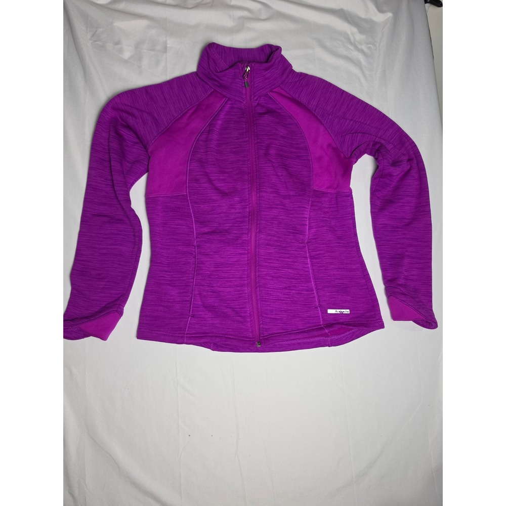 Avalanche Purple Space Dye Full Zip Fleece Jacket Womens Medium Mock Neck